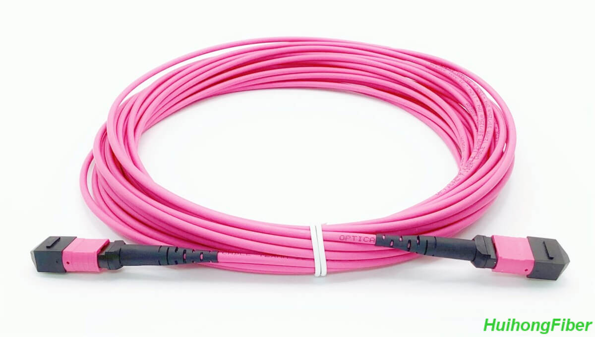 Multimode OM4 MPO to MPO Fiber Patch Cable, 12 Fiber - HUIHONG TECHNOLOGIES