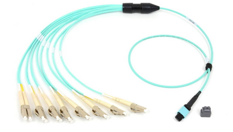 MPO to 16LC OM4 cable